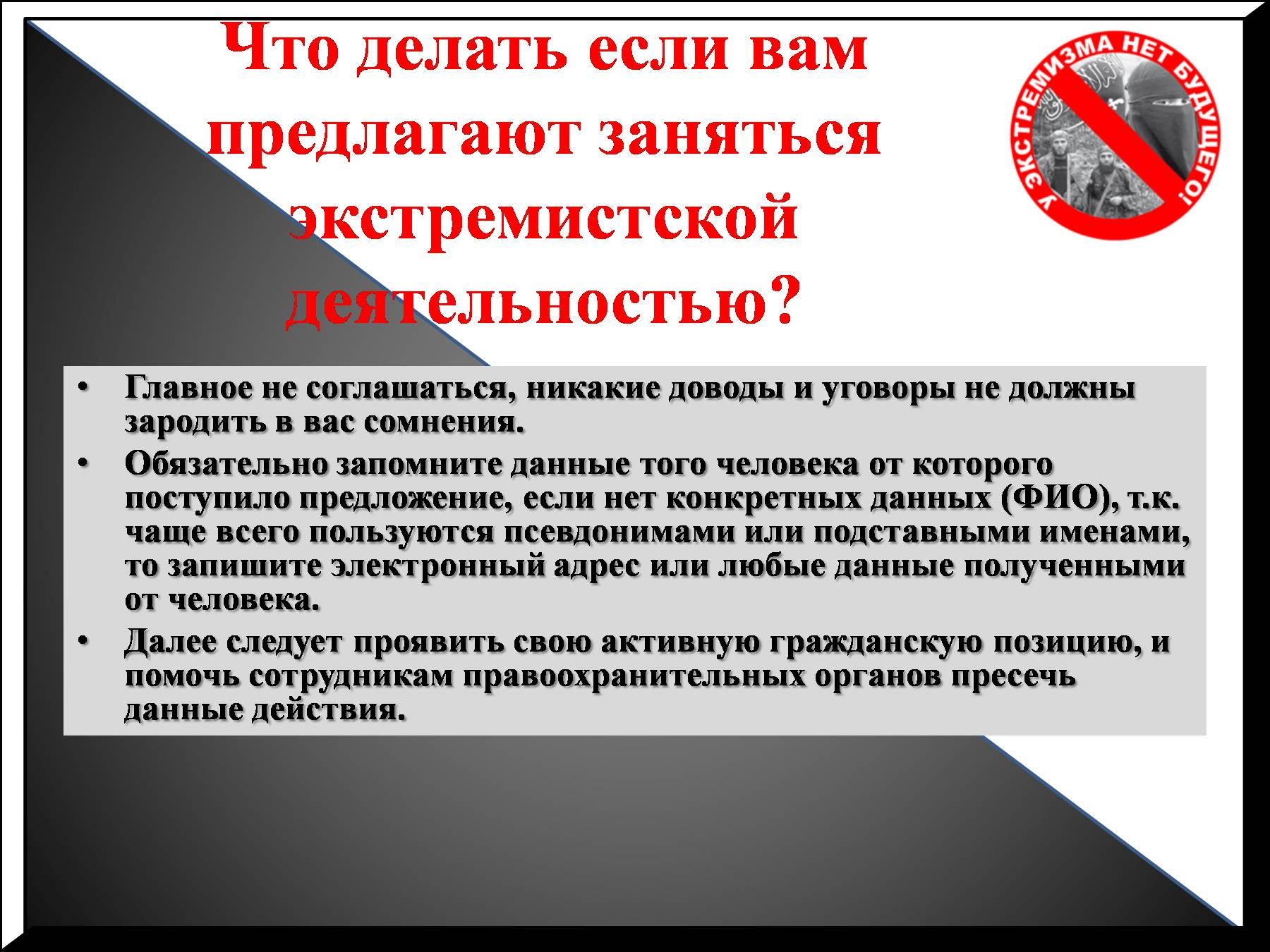 Профилактика экстремистской деятельности в молодежной среде презентация